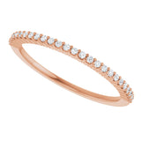 14K Rose 1/8 CTW Natural Diamond Anniversary Band