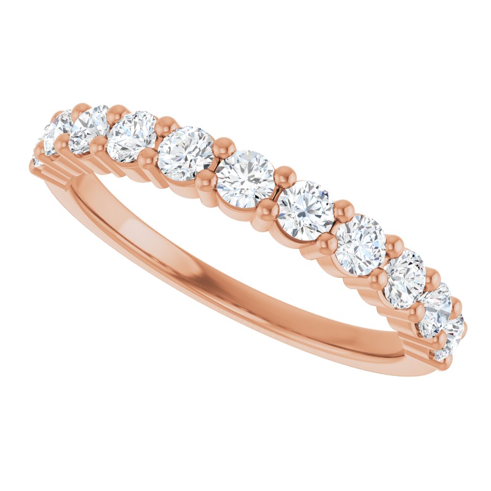 14K Rose 1/2 CTW Natural Diamond Anniversary Band