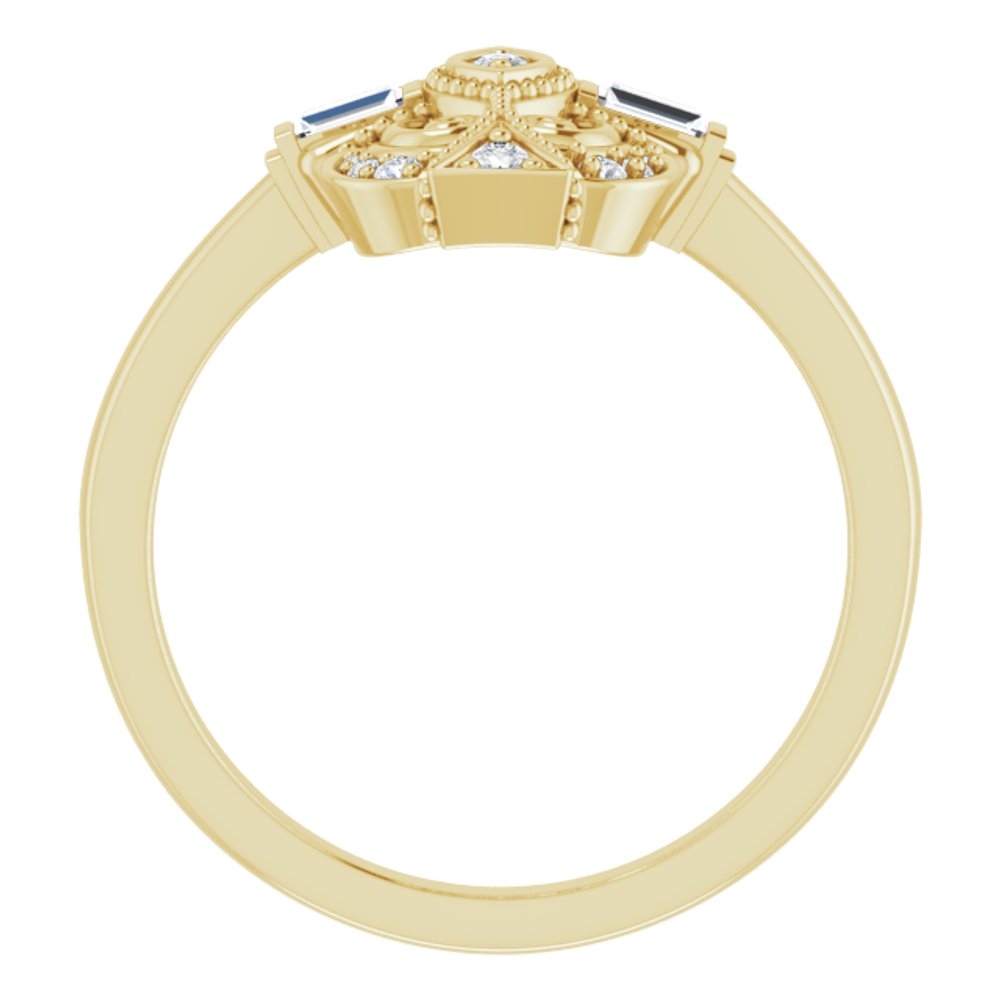 14K Yellow Gold 1/5 CTW Natural Diamond Vintage-Inspired Ring