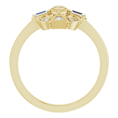 14K Yellow Gold 1/5 CTW Natural Diamond Vintage-Inspired Ring