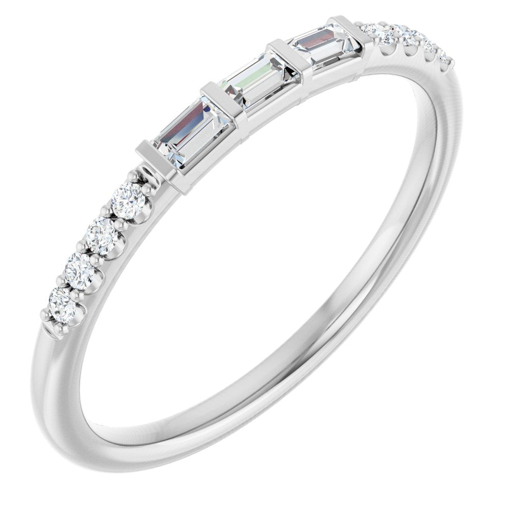 14K White Gold 1/6 CTW Natural Diamond Anniversary Band