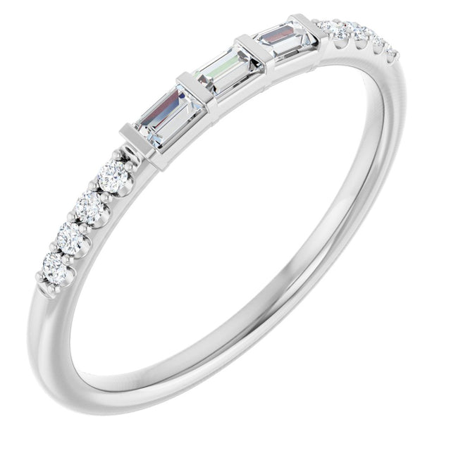 14K White Gold 1/6 CTW Natural Diamond Anniversary Band