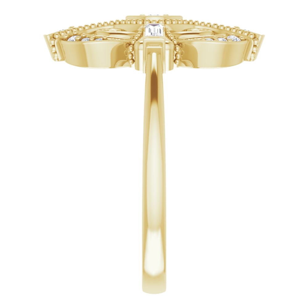 14K Yellow Gold 1/5 CTW Natural Diamond Vintage-Inspired Ring
