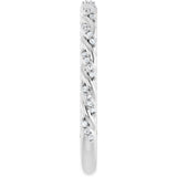 14K White Gold 1/10 CTW Natural Diamond Rope Anniversary Band