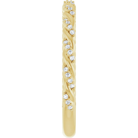14K Yellow Gold 1/10 CTW Lab-Grown Diamond Rope Anniversary Band