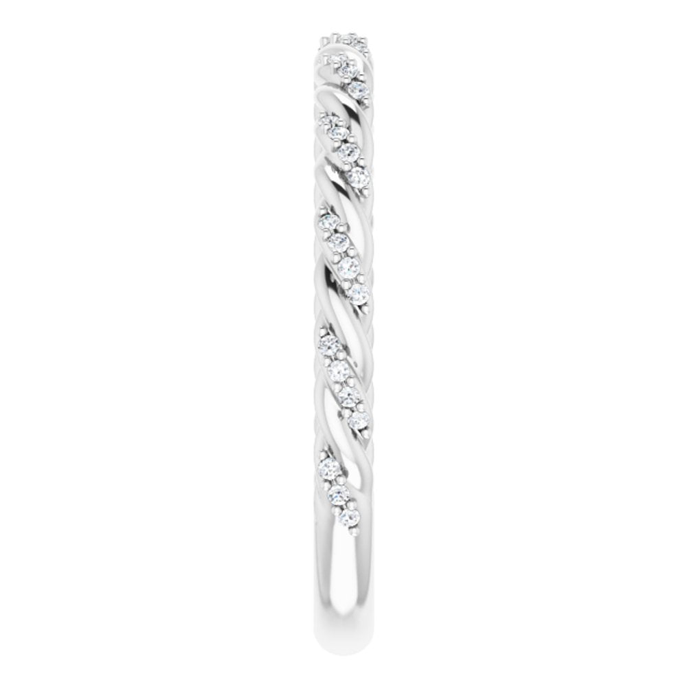 14K White 1/10 CTW Natural Diamond Band