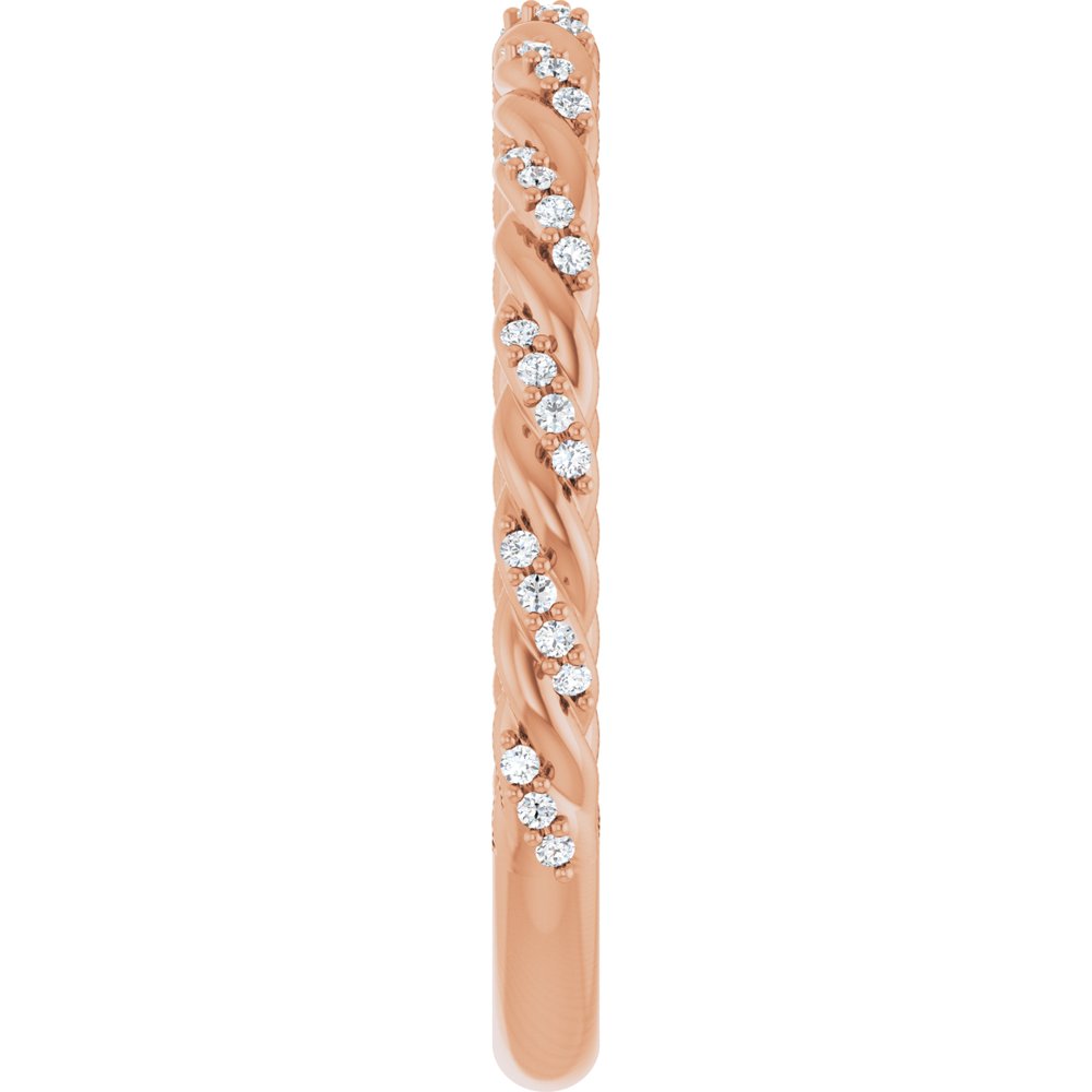 14K Rose Gold 1/10 CTW Lab-Grown Diamond Rope Anniversary Band