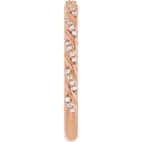 14K Rose Gold 1/10 CTW Lab-Grown Diamond Rope Anniversary Band