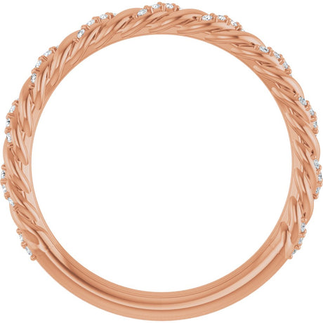 14K Rose Gold 1/10 CTW Lab-Grown Diamond Rope Anniversary Band