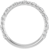14K White Gold 1/10 CTW Lab-Grown Diamond Rope Anniversary Band