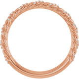 14K Rose Gold 1/10 CTW Natural Diamond Rope Anniversary Band