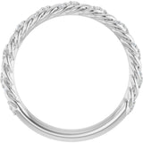 14K White 1/10 CTW Natural Diamond Rope Anniversary Band