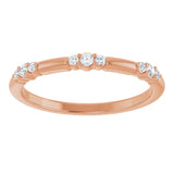 14K Rose Gold 1/8 CTW  Natural Diamond Stackable Ring