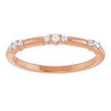 14K Rose 1/8 CTW Lab-Grown Diamond Stackable Ring