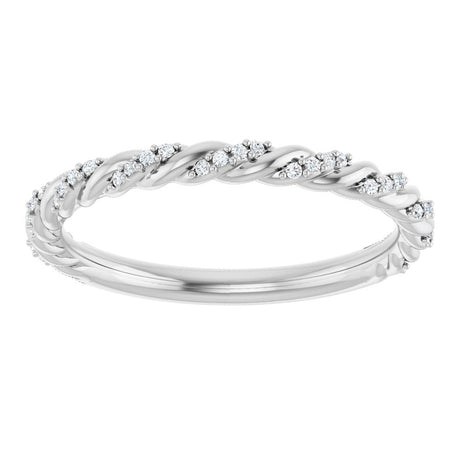 14K White Gold 1/10 CTW Lab-Grown Diamond Rope Anniversary Band