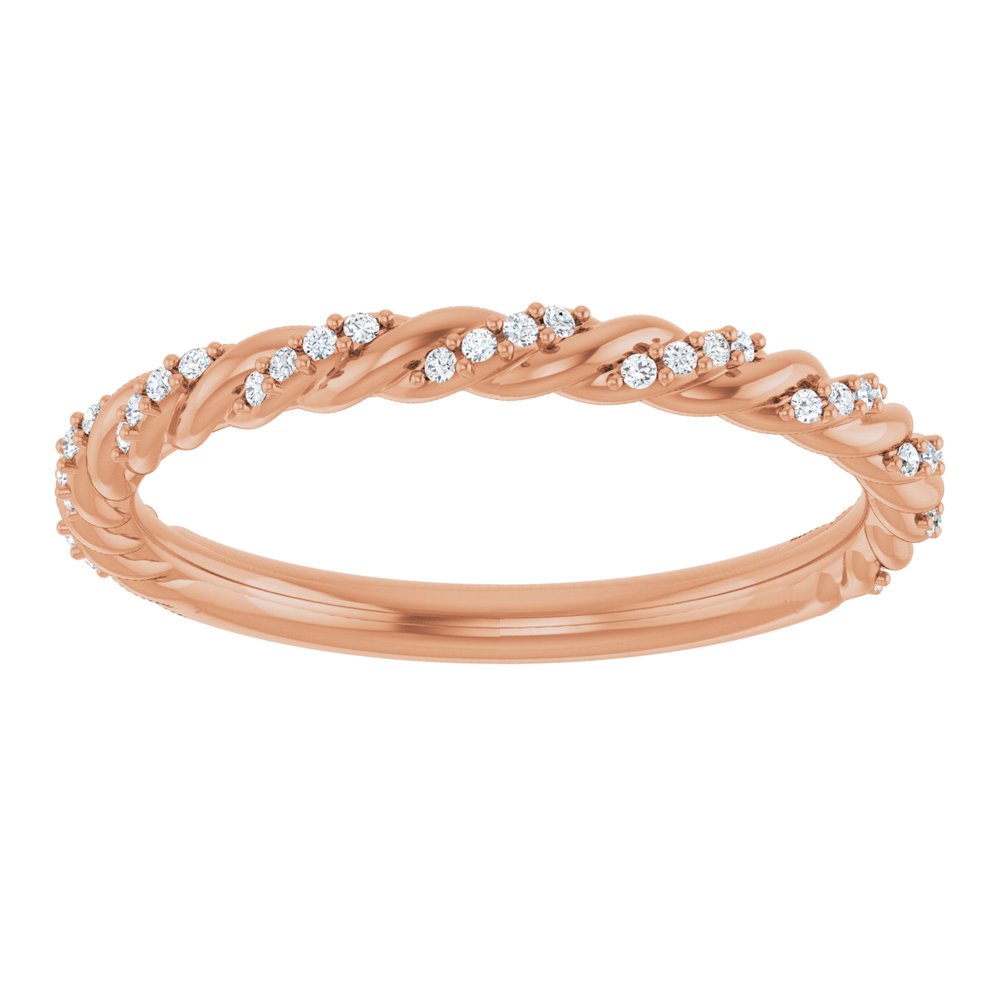 14K Rose Gold 1/10 CTW Lab-Grown Diamond Rope Anniversary Band