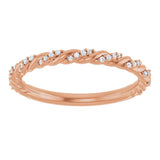 14K Rose 1/10 CTW Natural Diamond Rope Anniversary Band