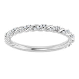 14K White Gold 1/10 CTW Lab-Grown Diamond Rope Anniversary Band
