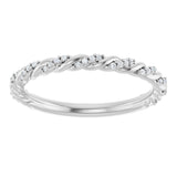 14K White Gold 1/10 CTW Natural Diamond Rope Anniversary Band