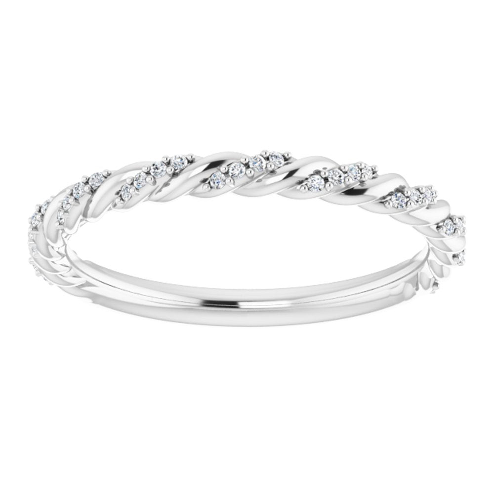 14K White 1/10 CTW Natural Diamond Band