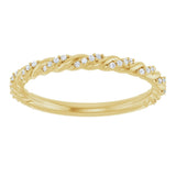 14K Yellow Gold 1/10 CTW Lab-Grown Diamond Rope Anniversary Band