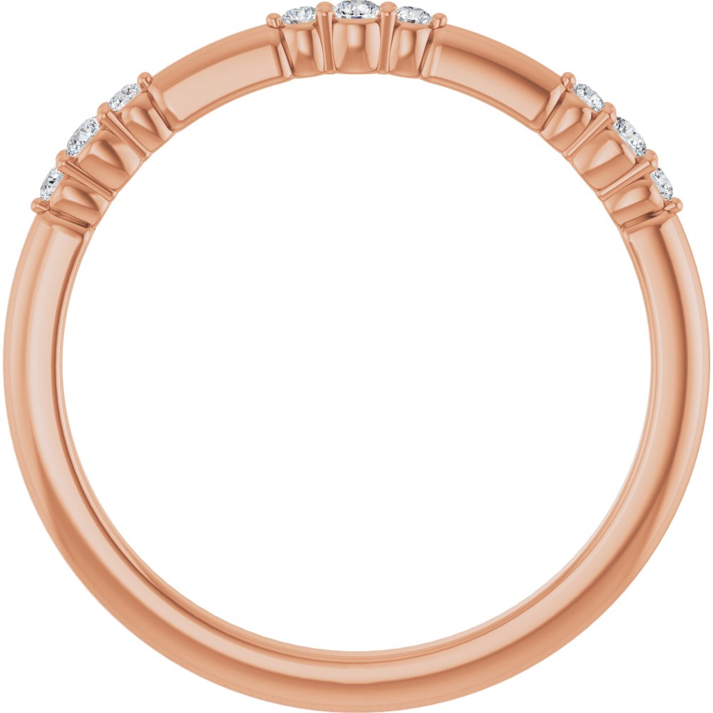 14K Rose Gold 1/8 CTW  Natural Diamond Stackable Ring