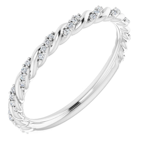 14K White 1/10 CTW Natural Diamond Band