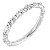 14K White Gold 1/10 CTW Lab-Grown Diamond Rope Anniversary Band