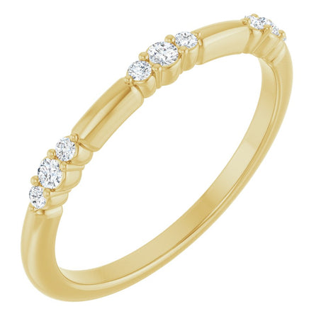 14K Yellow Gold 1/8 CTW  Natural Diamond Stackable Ring