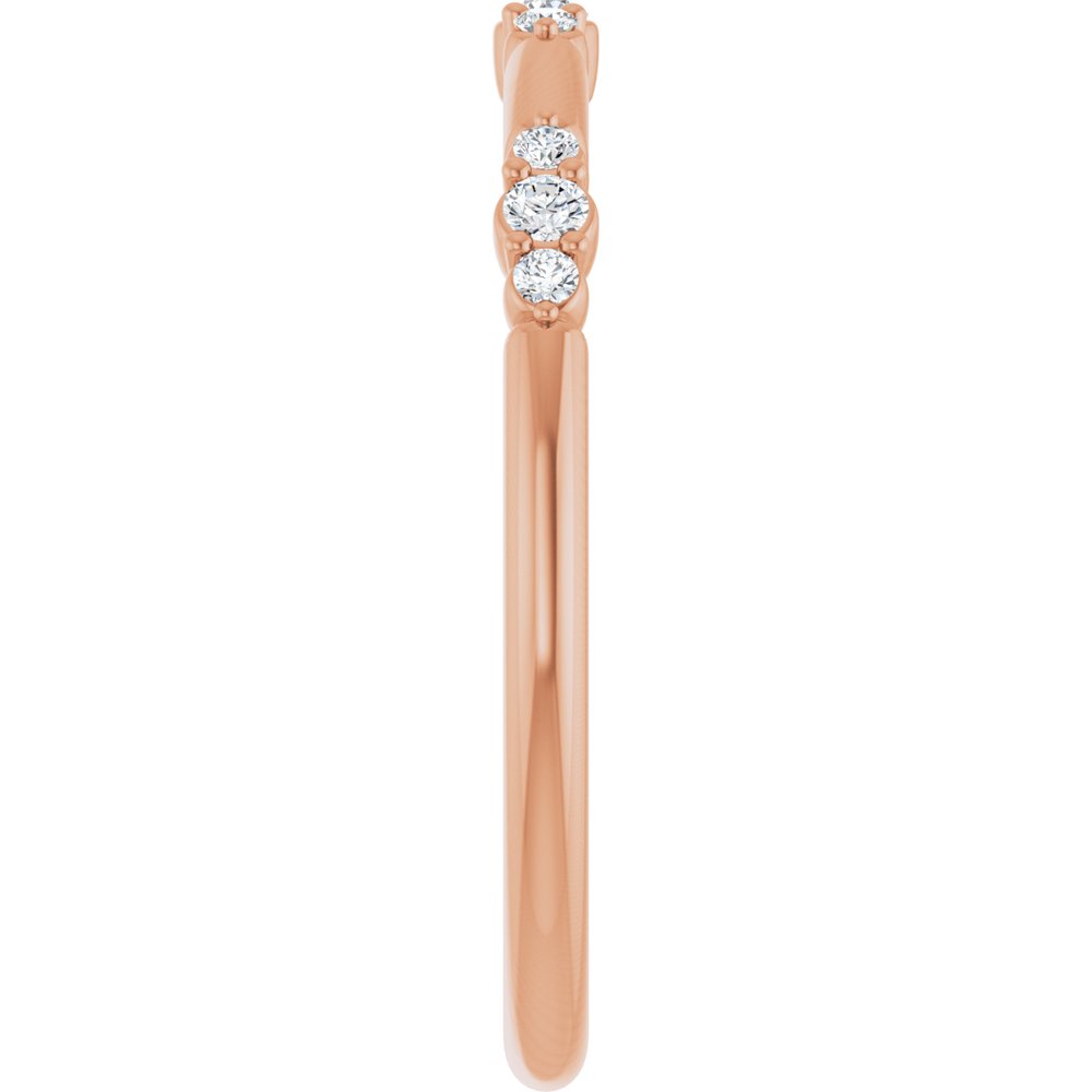 14K Rose 1/8 CTW  Natural Diamond Stackable Ring