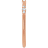 14K Rose Gold 1/8 CTW  Natural Diamond Stackable Ring