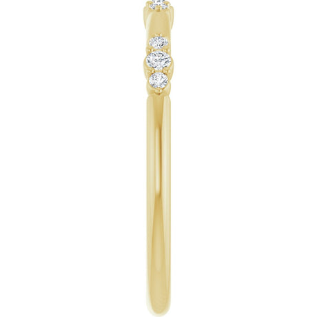 14K Yellow Gold 1/8 CTW  Natural Diamond Stackable Ring