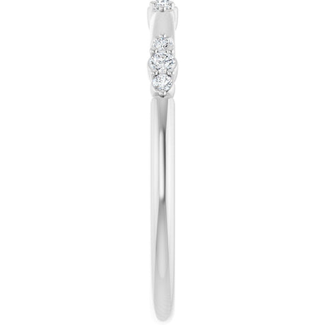 14K White Gold 1/8 CTW  Natural Diamond Stackable Ring
