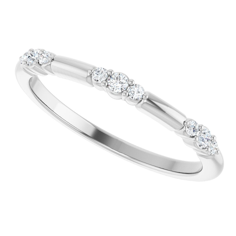 14K White 1/8 CTW Lab-Grown Diamond Stackable Ring