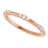 14K Rose Gold 1/8 CTW  Natural Diamond Stackable Ring