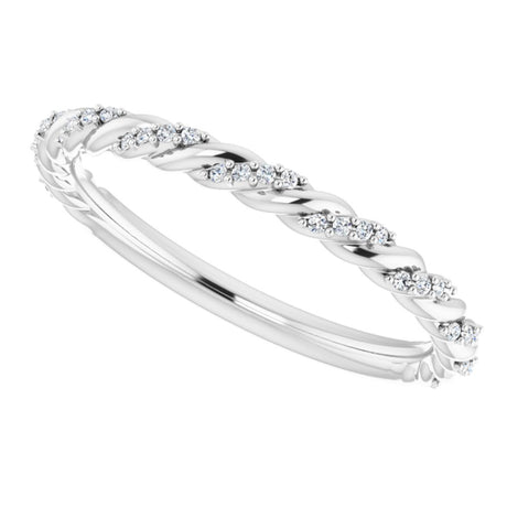 14K White 1/10 CTW Natural Diamond Band