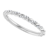 14K White 1/10 CTW Natural Diamond Rope Anniversary Band