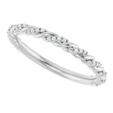 14K White Gold 1/10 CTW Lab-Grown Diamond Rope Anniversary Band