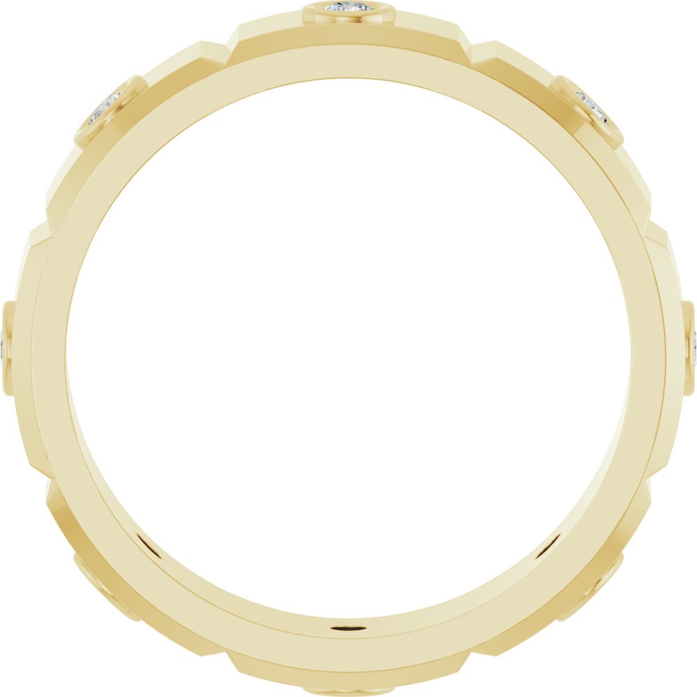 14K Yellow 3/8 CTW Mens Natural Diamond Band Size 11