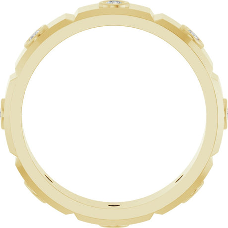 14K Yellow 3/8 CTW Mens Natural Diamond Band Size 11
