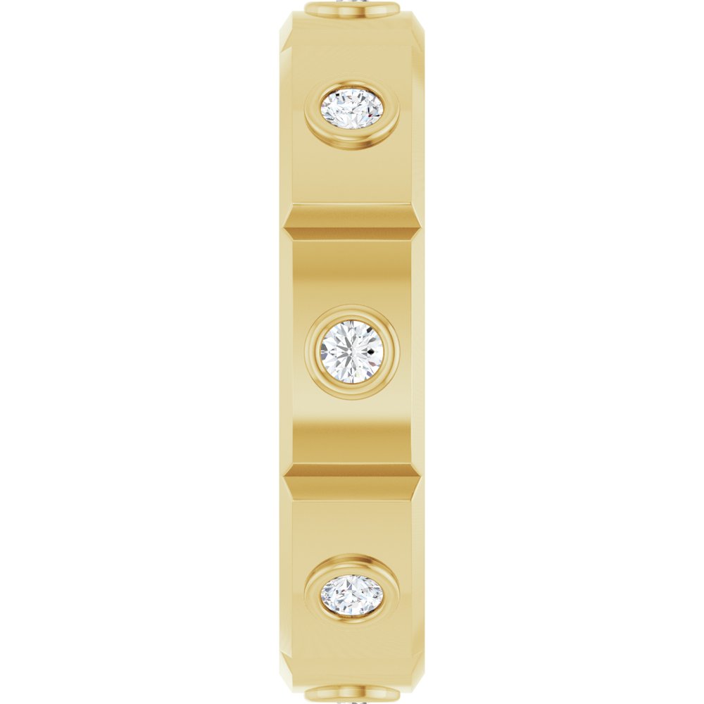 14K Yellow 3/8 CTW Mens Natural Diamond Band Size 11