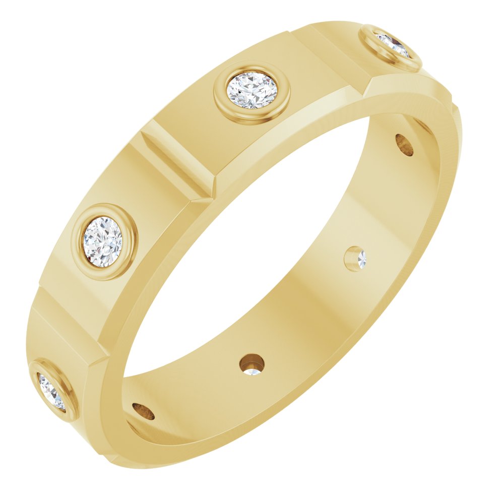 14K Yellow 3/8 CTW Mens Natural Diamond Band Size 11