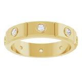 14K Yellow 3/8 CTW Mens Natural Diamond Band Size 11