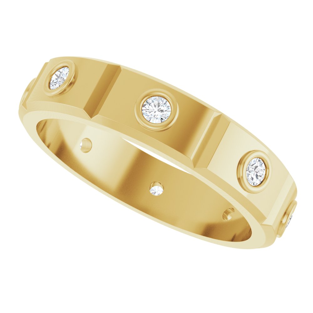 14K Yellow 3/8 CTW Mens Natural Diamond Band Size 11