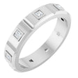 14K White 3/8 CTW Mens Natural Diamond Band Size 10