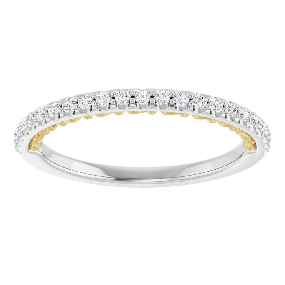 14K White/Yellow 1/5 CTW Natural Diamond Anniversary Band