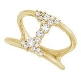 14K Yellow Gold 1/3 CTW Natural Diamond Negative Space Ring