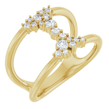 14K Yellow Gold 1/3 CTW Natural Diamond Negative Space Ring