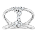 14K White Gold 1/3 CTW Lab-Grown Diamond Negative Space Ring 