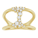 14K Yellow Gold 1/3 CTW Natural Diamond Negative Space Ring